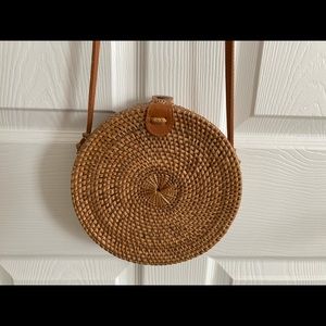 Rattan Crossbody Purse